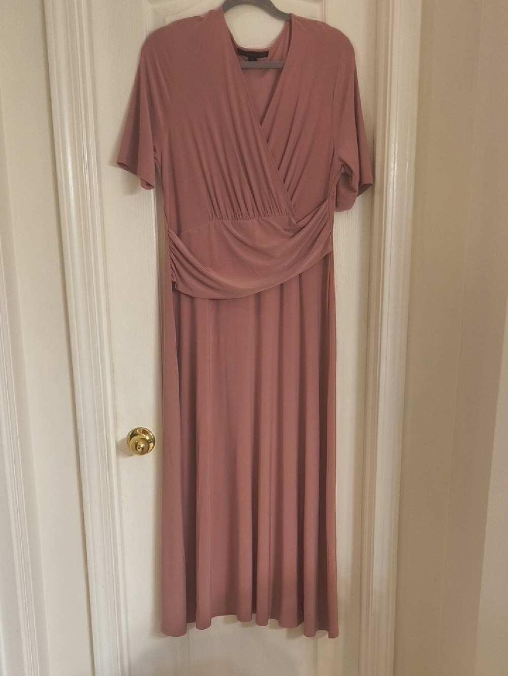 Preston & York Dusty Rose Wrap-Style Maxi Dress